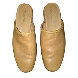Madewell Layne Clog Camel Colored Mules in Leather women’s size 9 Cabin Core